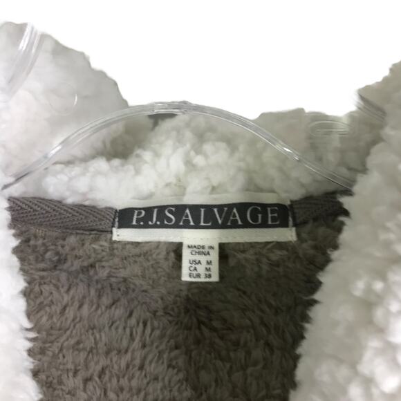 PJ Salvage Long Cardigan Womens Size Medium Gray Long Sleeve Soft Fleece NWT - Picture 3 of 10